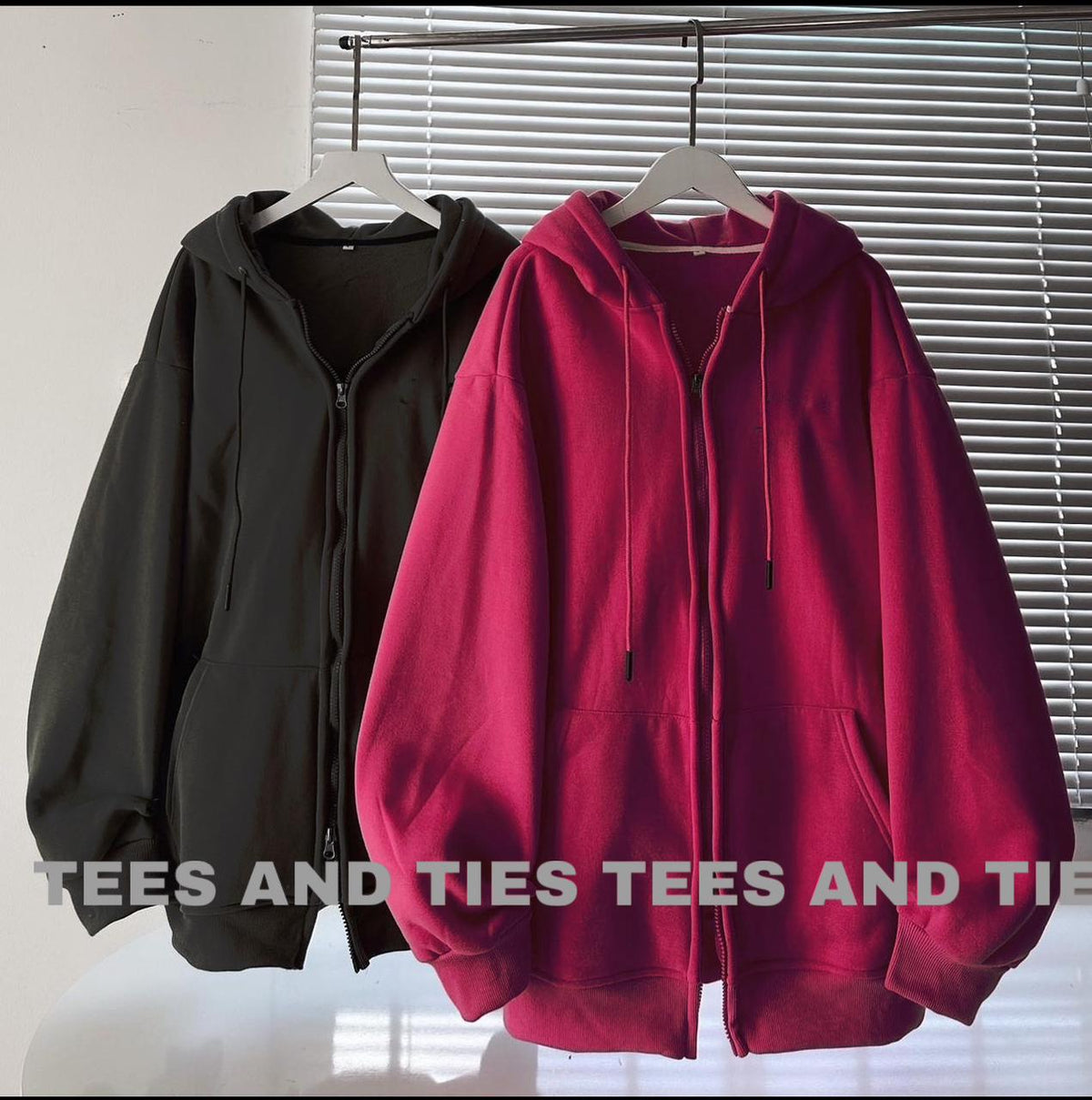 Copy of Pack of 2 zipper black and maroon by TeesnTies, view 1 of 1