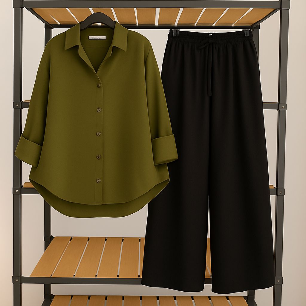 olive-button-down-with-black-flapper-trouser-front