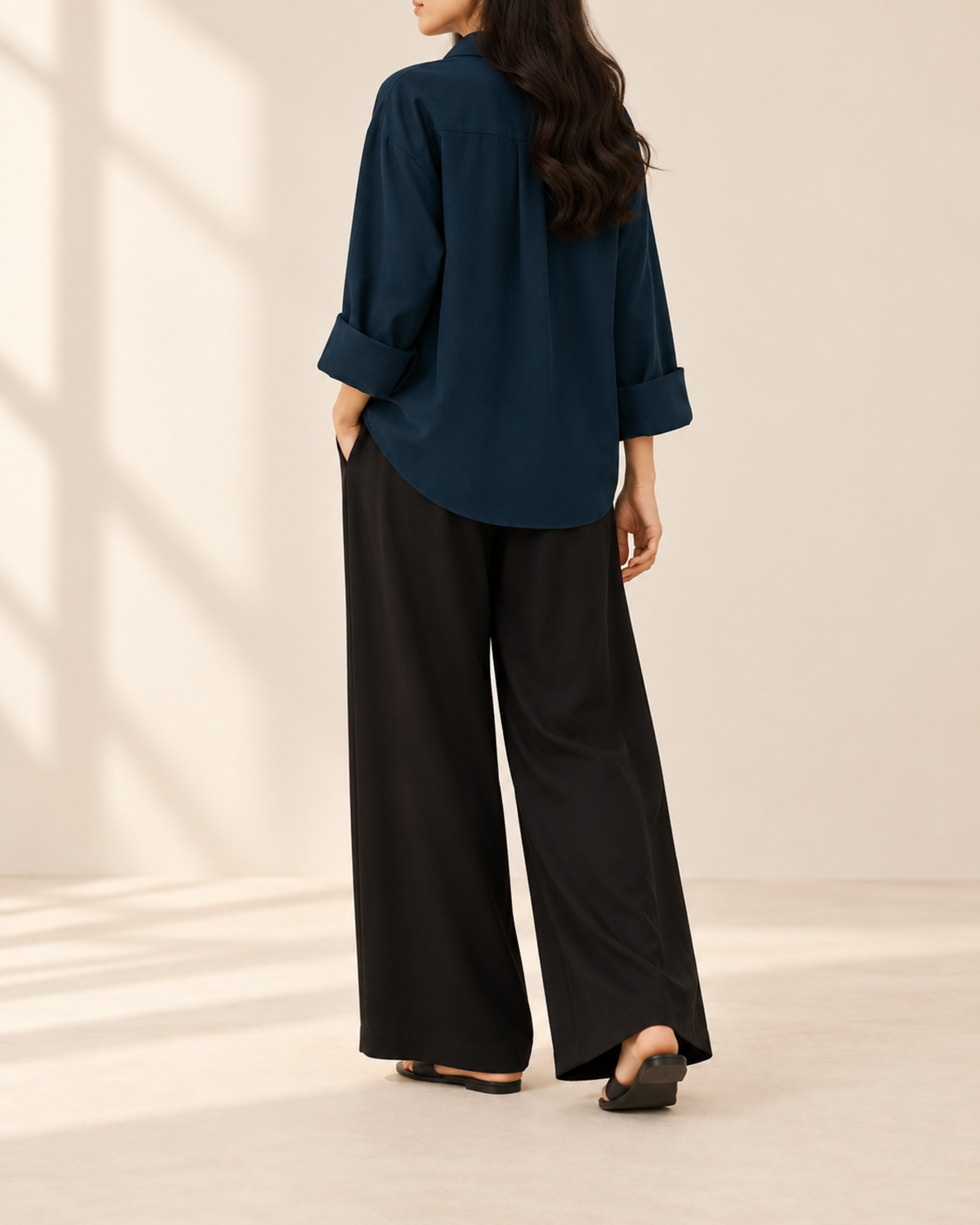 navy-button-down-with-black-flapper-trouser-back