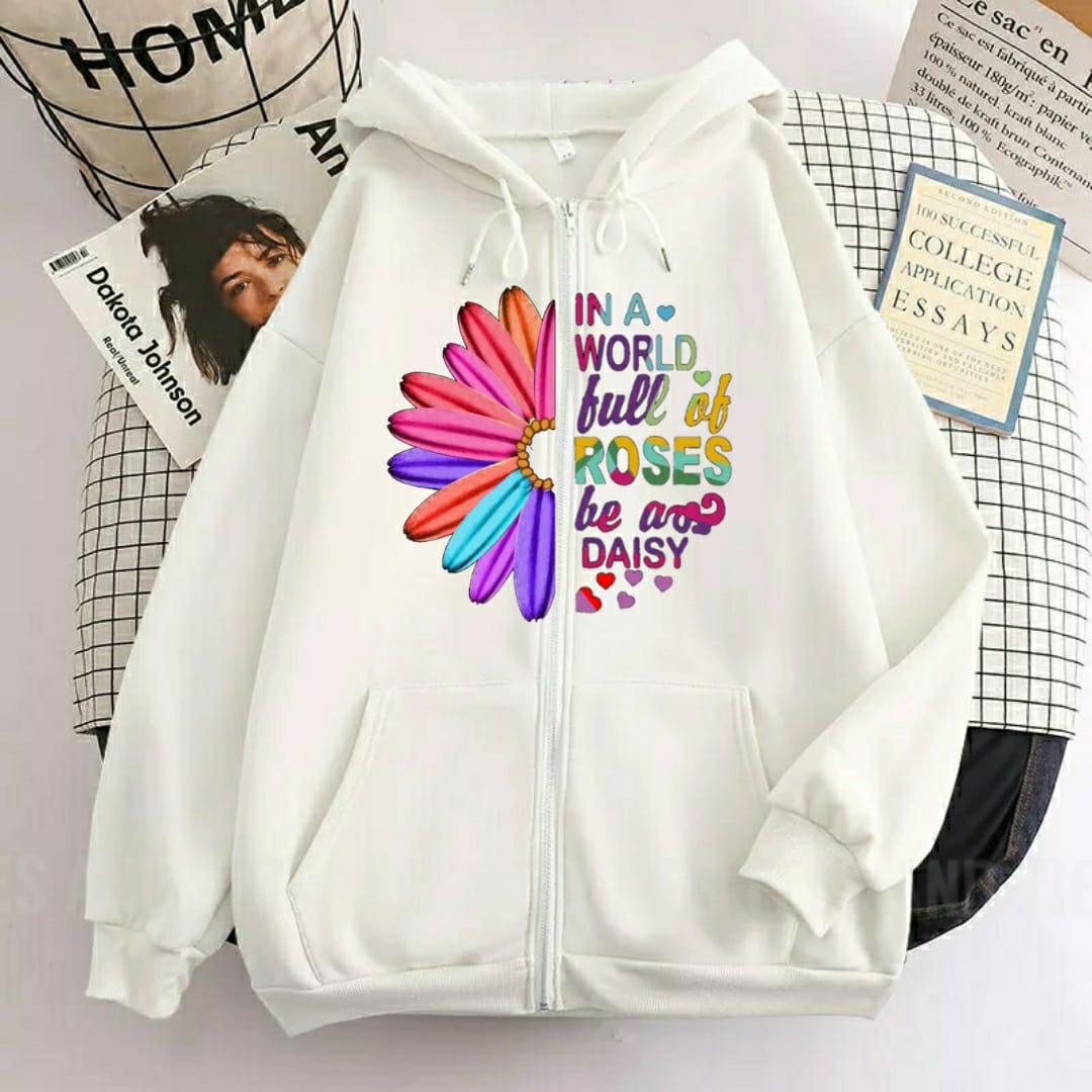 Daisy Flower White Zipper by TeesnTies, view 1 of 1