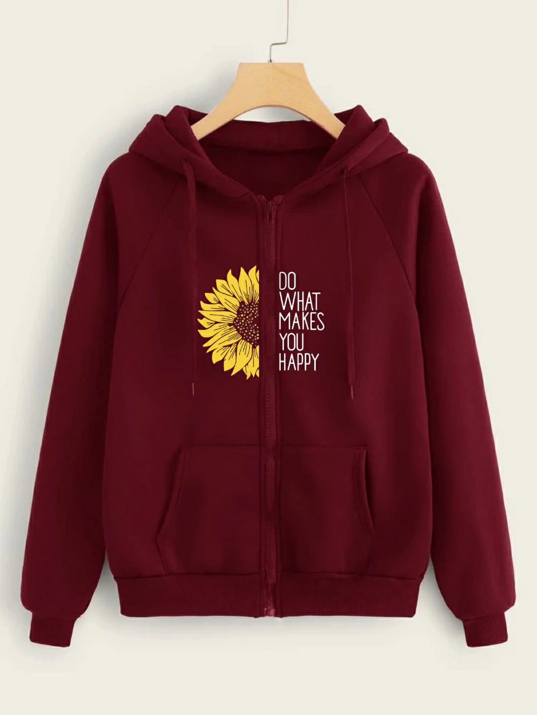 Do What Make You Happy Maroon Zipper by TeesnTies, view 1 of 1