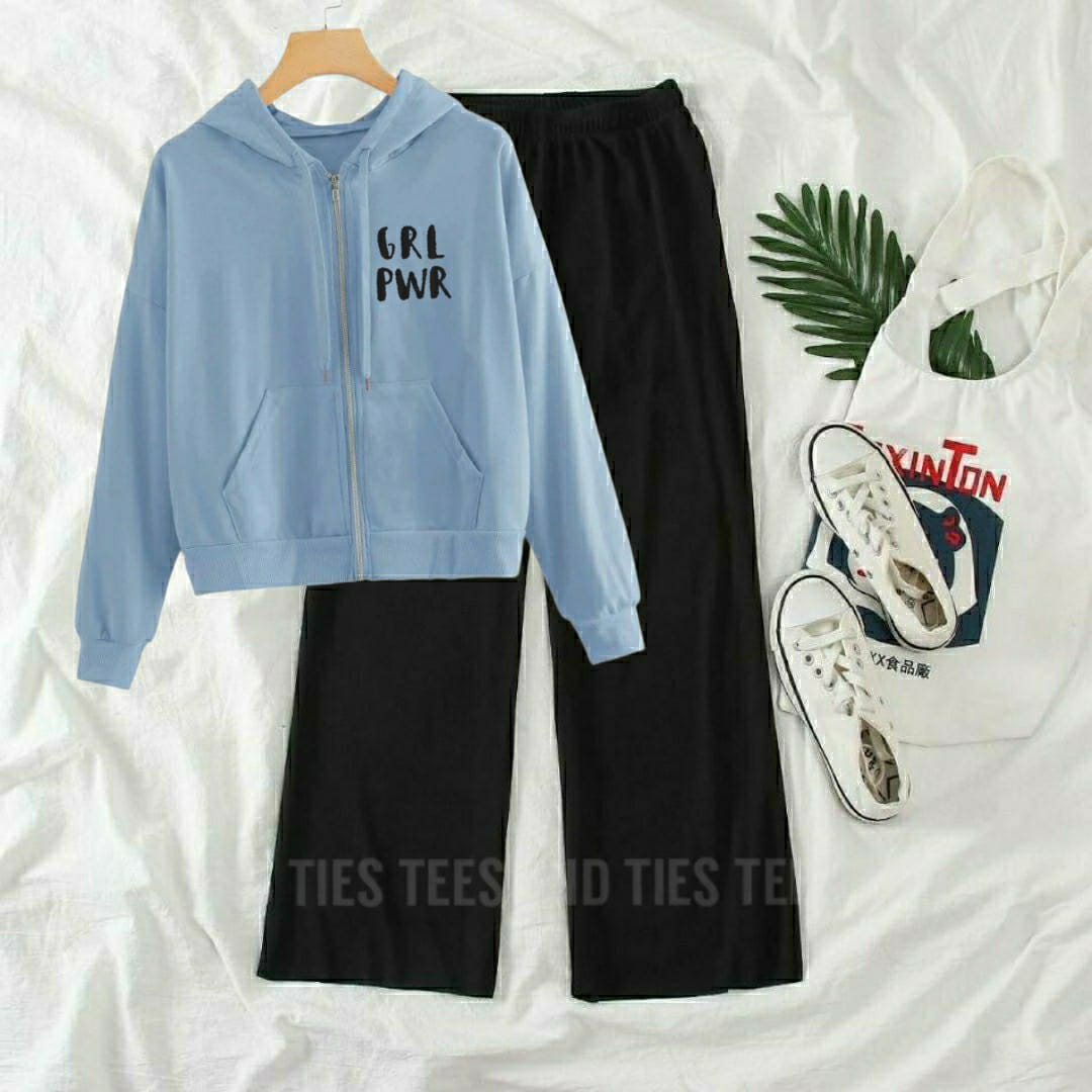 GIRL PWR Zipper Flapper Tracksuit by TeesnTies, view 1 of 6